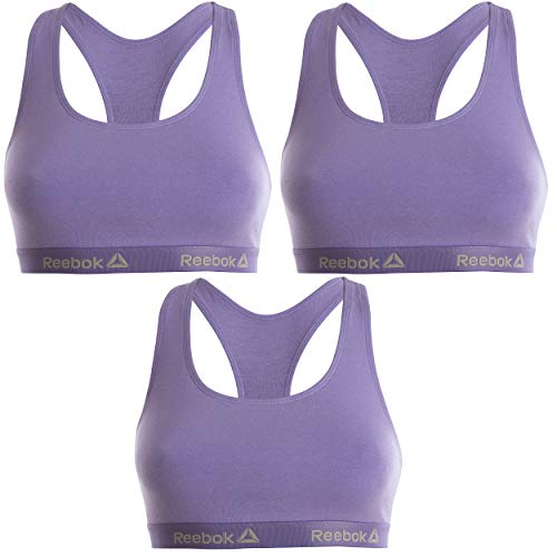 Reebok Talla S: Set 3 Tops Deportivos para Mujer REEBOK-Lila-95% algodón 5% Elastano, Pack de 3 PK1611