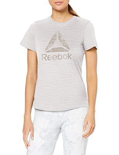 Reebok Te Marble Logo tee Camiseta, Mujer, Multicolor (parchm), M