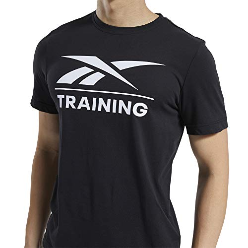 Reebok Training tee Camiseta, Hombre, Negro, L