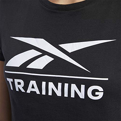 Reebok Training tee Camiseta, Mujer, Negro, XS
