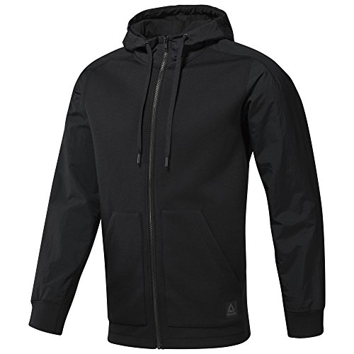 Reebok TS Full-Zip Hoodie Chaqueta UFC, Hombre, Negro (Negro), L