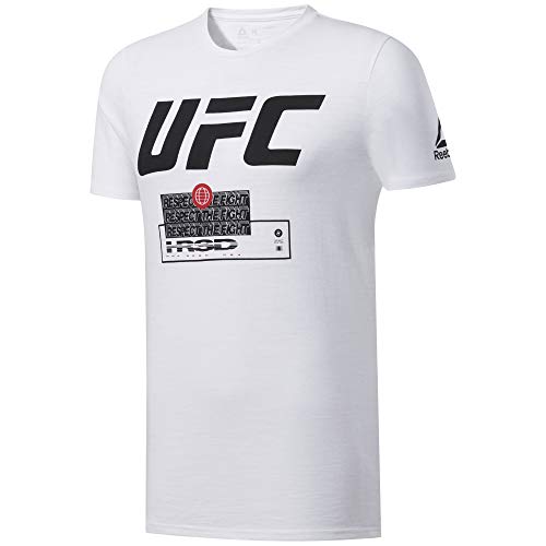Reebok UFC FG Fight Week tee Camiseta, Hombre, Blanco, XL