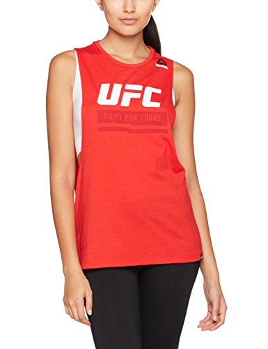 Reebok UFC Fg Logo Tank Camiseta de Tirantes, Mujer, Rojo (Prired), M