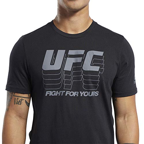 Reebok UFC FG Logo tee Camiseta, Hombre, Negro, M