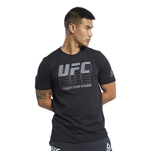 Reebok UFC FG Logo tee Camiseta, Hombre, Negro, M