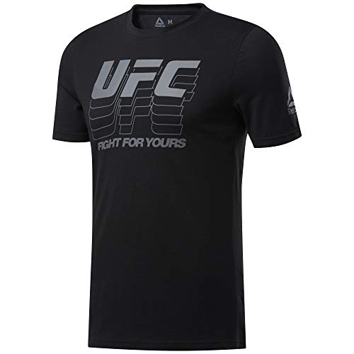 Reebok UFC FG Logo tee Camiseta, Hombre, Negro, M