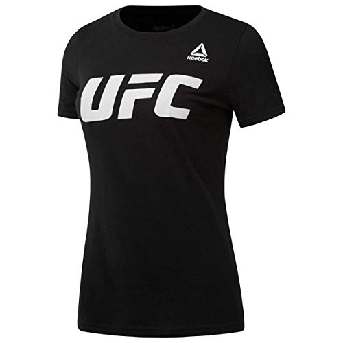 Reebok UFC FG Logo tee Camiseta, Mujer, Negro (Negro), S