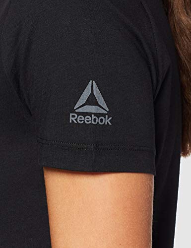 Reebok UFC FG Logo tee Camiseta, Mujer, Negro, XS
