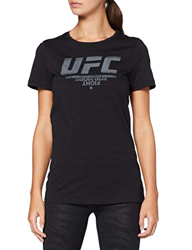 Reebok UFC FG Logo tee Camiseta, Mujer, Negro, XS