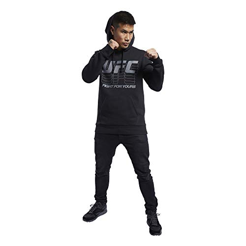 Reebok UFC FG Pullover Hoodie Sudadera, Hombre, Negro, S