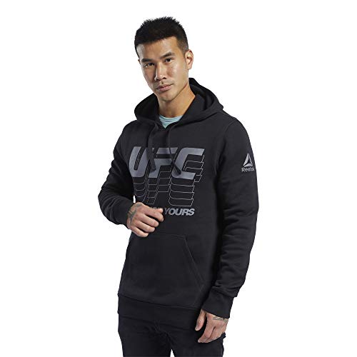 Reebok UFC FG Pullover Hoodie Sudadera, Hombre, Negro, S