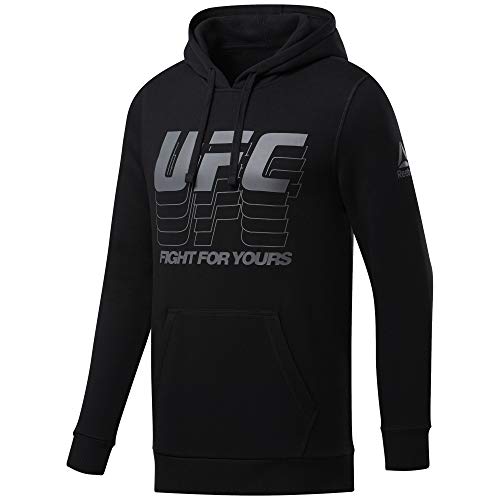 Reebok UFC FG Pullover Hoodie Sudadera, Hombre, Negro, S