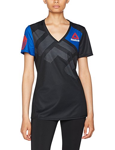 Reebok UFC FK RR Jersey Camiseta térmica, Mujer, Negro (Negro/Reauni), XS