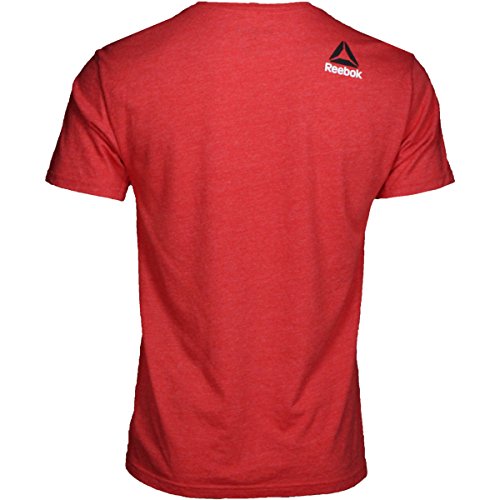Reebok UFC Logo Triblend Camiseta (Oficial Lucha Semana Tema), Rojo (Red Heather)