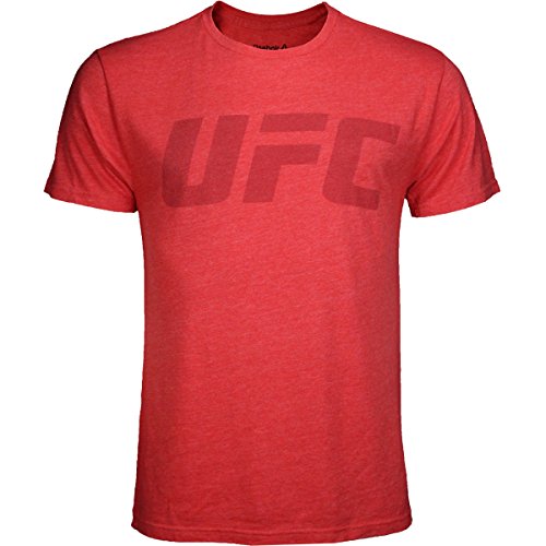 Reebok UFC Logo Triblend Camiseta (Oficial Lucha Semana Tema), Rojo (Red Heather)