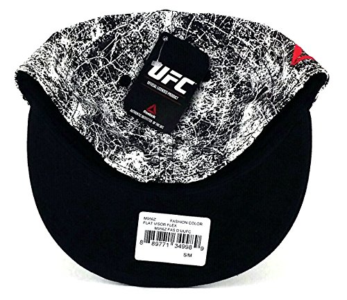 Reebok UFC Nueva MMA Fighters Flex Negro Blanco mármol Era Ajuste Ajustable Sombrero Cap S/M
