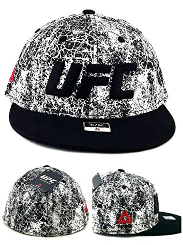 Reebok UFC Nueva MMA Fighters Flex Negro Blanco mármol Era Ajuste Ajustable Sombrero Cap S/M