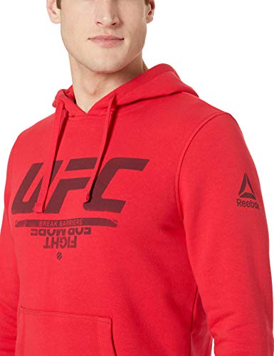 Reebok UFC - Sudadera con Capucha para Hombre, Hombre, Capucha, DU4578, Rojo Primal, XX-Large