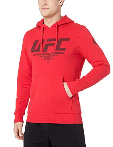 Reebok UFC - Sudadera con Capucha para Hombre, Hombre, Capucha, DU4578, Rojo Primal, XX-Large