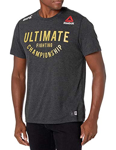 Reebok UFC Walkout - Camiseta de Manga Corta para Hombre, UFC, Walkout Jersey Franquicia, Hombre, Color Negro y Dorado, tamaño XX-Large