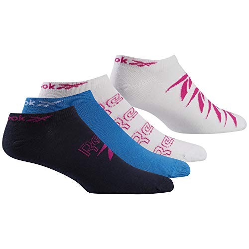 Reebok W Essent 3P Invisble Sock Calcetines, Mujer, maosno/horblu/Blanco, S