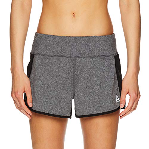 Reebok Women's Running Shorts, Relaxed Fit and Mid-Rise Waist Training Shorts