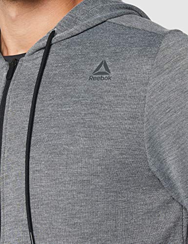 Reebok Wor Mel Dbl Kn FZ Hoodie Sudadera, Hombre, brgrin, M