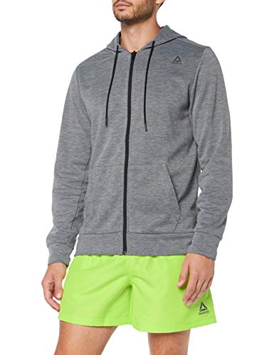 Reebok Wor Mel Dbl Kn FZ Hoodie Sudadera, Hombre, brgrin, M