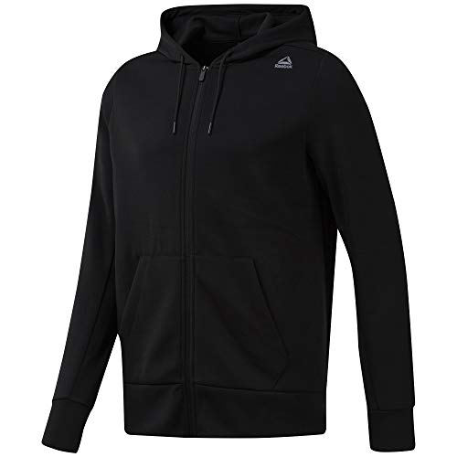 Reebok Wor Mel Dbl Kn FZ Hoodie Sudadera, Hombre, Negro, M