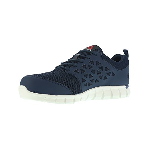 Reebok Work ib1030 S1P 46 Excel luz Athletic zapatillas de seguridad zapatos, punta de aluminio, parte superior y 3d de fibra de micro malla, tamaño 46, azul marino/blanco