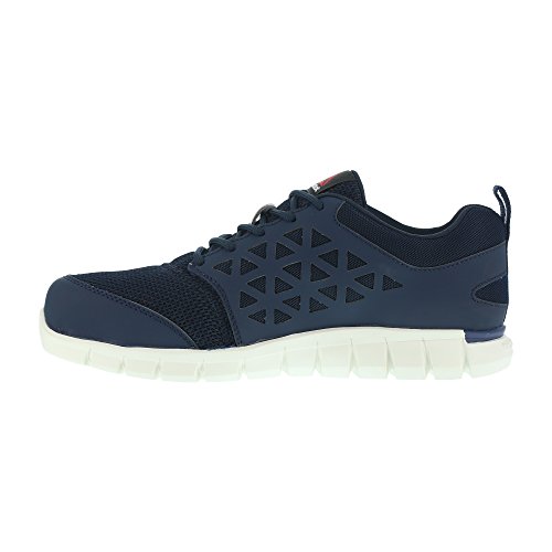 Reebok Work ib1030 S1P 46 Excel luz Athletic zapatillas de seguridad zapatos, punta de aluminio, parte superior y 3d de fibra de micro malla, tamaño 46, azul marino/blanco