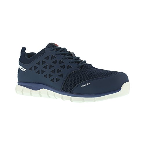 Reebok Work ib1030 S1P 46 Excel luz Athletic zapatillas de seguridad zapatos, punta de aluminio, parte superior y 3d de fibra de micro malla, tamaño 46, azul marino/blanco