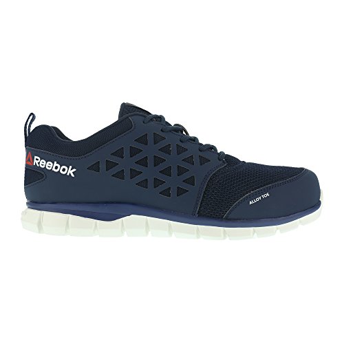 Reebok Work ib1030 S1P 46 Excel luz Athletic zapatillas de seguridad zapatos, punta de aluminio, parte superior y 3d de fibra de micro malla, tamaño 46, azul marino/blanco