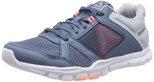 Reebok Yourflex Trainette 10 MT, Zapatillas de Deporte para Mujer, Multicolor (Blue Slate/Cloud Grey/Digital Pink/White 000), 36 EU