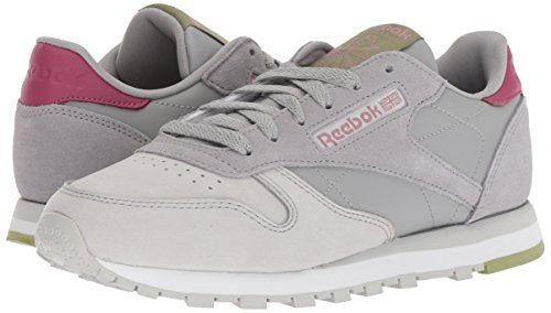 Reebok - Zapatillas clásicas de piel para mujer, cb-tin gris/calavera gris/tw, Gris (Cb-tin gris/gris calavera/Tw), 39.5 EU