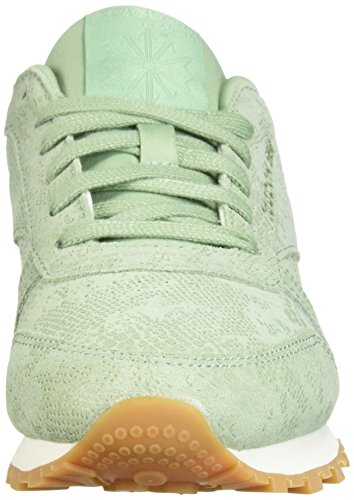 Reebok - Zapatillas de piel clásicas para mujer, Morado (Exotics-industrial Verde), 40 EU