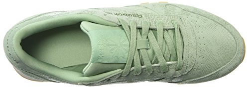 Reebok - Zapatillas de piel clásicas para mujer, Morado (Exotics-industrial Verde), 40 EU