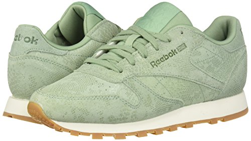 Reebok - Zapatillas de piel clásicas para mujer, Morado (Exotics-industrial Verde), 40 EU