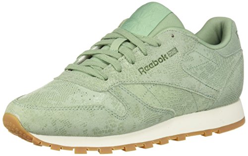 Reebok - Zapatillas de piel clásicas para mujer, Morado (Exotics-industrial Verde), 40 EU