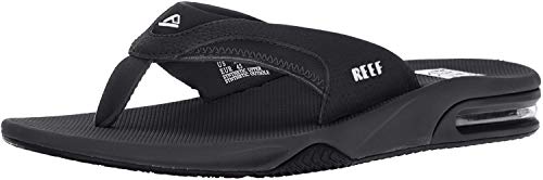 REEF Fanning, Sandalias Flip-Flop para Hombre, Negro (Black / Silver), 44 EU