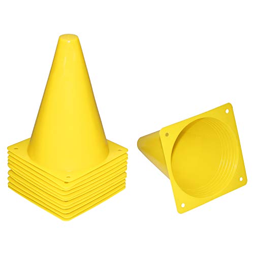 REEHUT 7.5 Pulgadas de Cono de tráfico plástico para Entrenamiento (Juego de 12) - Amarillo