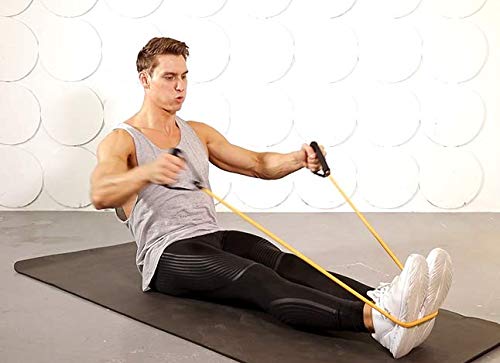 REEHUT Bandas Elásticas de Entrenamiento, Bandas de Resistencia para Fitness Cable de Ejercicio de Entrenamiento para Tonificación Muscular, Equipo de Ejercicio de Estiramientos para Yoga - Negro