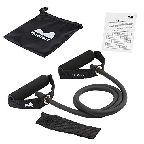 REEHUT Bandas Elásticas de Entrenamiento, Bandas de Resistencia para Fitness Cable de Ejercicio de Entrenamiento para Tonificación Muscular, Equipo de Ejercicio de Estiramientos para Yoga - Negro