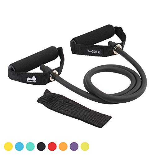 REEHUT Bandas Elásticas de Entrenamiento, Bandas de Resistencia para Fitness Cable de Ejercicio de Entrenamiento para Tonificación Muscular, Equipo de Ejercicio de Estiramientos para Yoga - Negro