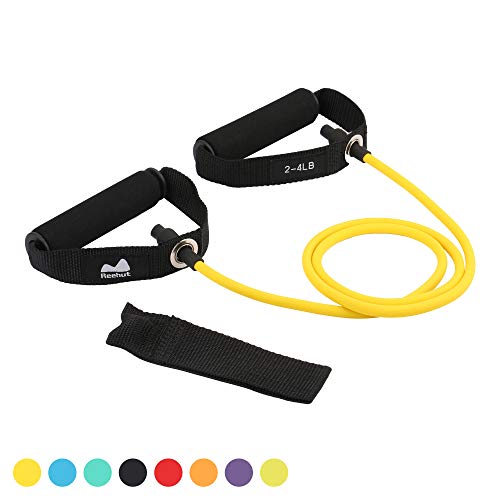 REEHUT Bandas Elásticas de Entrenamiento, Bandas de Resistencia para Fitness Cable de Ejercicio de Entrenamiento para Tonificación Muscular, Equipo de Ejercicio de Estiramientos para Yoga - Amarillo