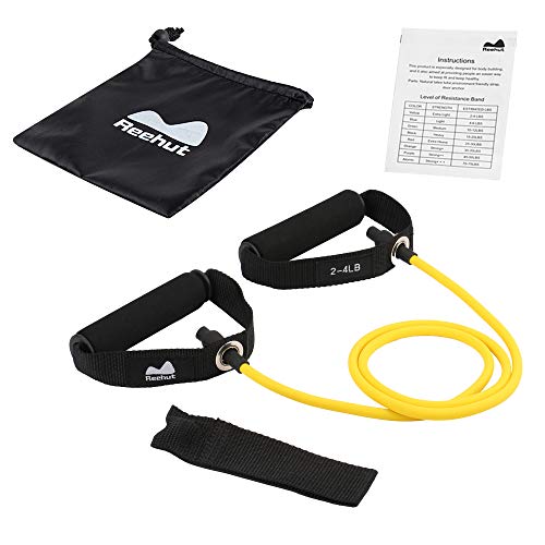 REEHUT Bandas Elásticas de Entrenamiento, Bandas de Resistencia para Fitness Cable de Ejercicio de Entrenamiento para Tonificación Muscular, Equipo de Ejercicio de Estiramientos para Yoga - Rojo