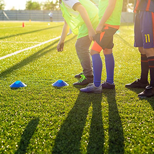 REEHUT Cono de fútbol Disco de Agilidad Conjunto de 25 con Soporte de Plástico, fútbol Americano, fútbol y Cualquier Juego de Pelota para marcar - Conos de de Disco para Entrenamiento, Verde