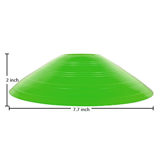 REEHUT Cono de fútbol Disco de Agilidad Conjunto de 25 con Soporte de Plástico, fútbol Americano, fútbol y Cualquier Juego de Pelota para marcar - Conos de de Disco para Entrenamiento, Verde