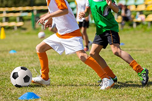 REEHUT Cono de fútbol Disco de Agilidad Conjunto de 25 con Soporte de Plástico, fútbol Americano, fútbol y Cualquier Juego de Pelota para marcar - Conos de de Disco para Entrenamiento, Amarillo