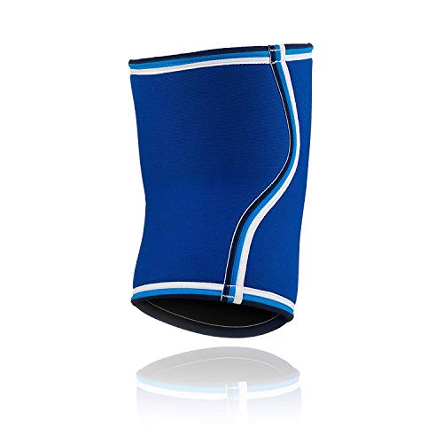 Rehband Bandage Kniebandage Retro Neopren - Rodillera de Voleibol, Color Azul, Talla M